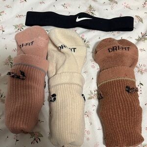 Nike Dri-FIT Men's Athletic Socks - Pink, Cream, Brown